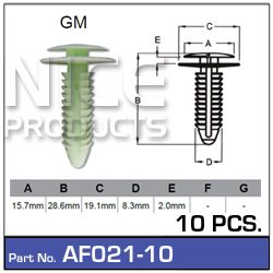 Fasteners Pkt of 10