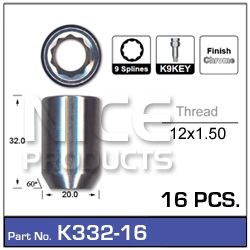 Lock Nuts 16+Key