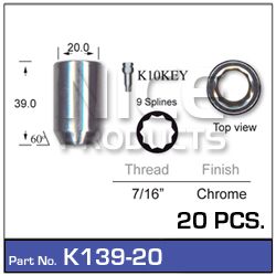 Lock Nuts 20+Key