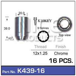 Lock Nuts 16+Key