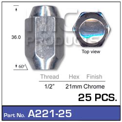 Chrome Nuts pk25