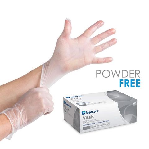 MEDICOM POWDER FREE CLEAR GLOVE M 100p/10