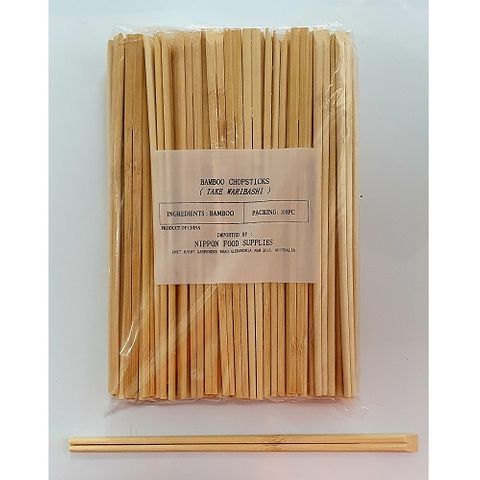 BAMBOO CHOPSTICK NO PAPER 24CM 100P/30