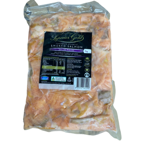 SG SMOKED SALMON VALUE PIECES 1KG