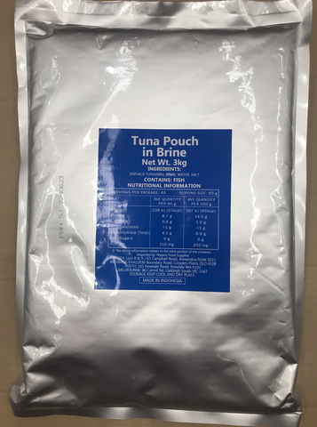 POUCHED TUNA IN BRINE 98% 3kg/4