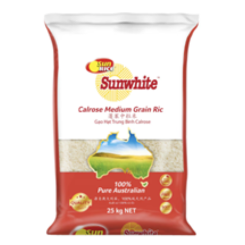 SUNWHITE RICE (Calrose) 25KG