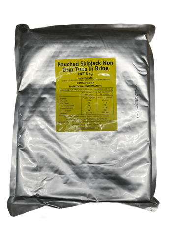 POUCHED SKIPJACK NON DRIP TUNA IN BRINE 99% 3KG