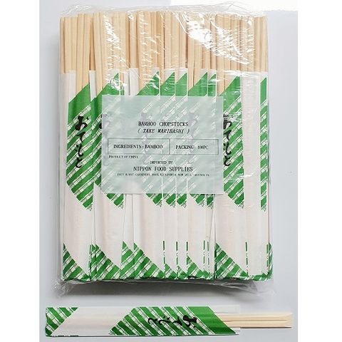 BAMBOO CHOPSTICK WITH PAPER 24CM 100P/30