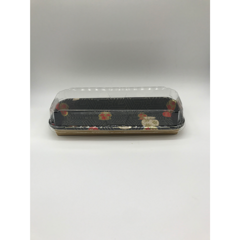 EP-02F KRAFT SUSHI TRAY  (WITH BLACK & CHERRY) SET 50P/8