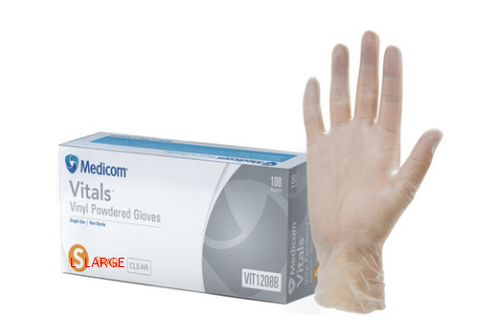 MEDICOM POWDERED CLEAR GLOVE L 100p/10