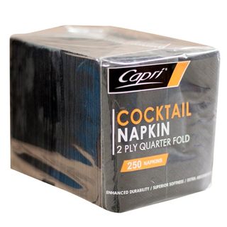 NAPKIN 2PLY COCKTAIL BLACK C-NC0158 250p