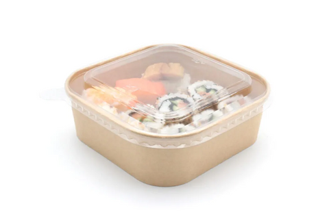 KRAFT PAPER SQUARE BOWL 1000ML 50P
