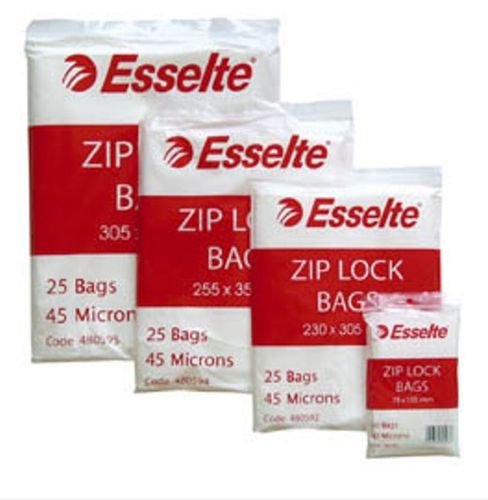 RESEALABLE BAGS 255 X 355MM. Packet 100. Foolscap Size.