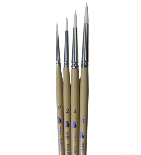 Taklon 9701-4 Round Brush - BRUSH 3X15, HANDLE 175MM