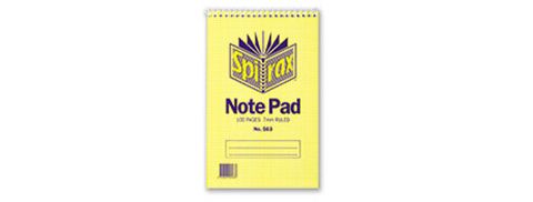 Spirax 563 Note Pad 200 x 127mm 100 Page