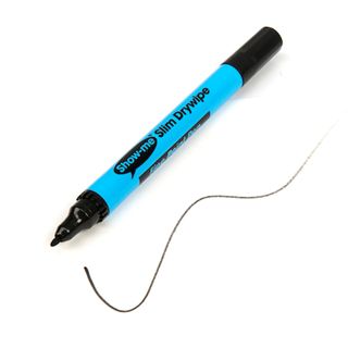 SHOW-ME DRYWIPE PENS FINE TIP, EACH (BLACK)