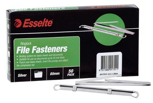 Esselte Ringlock FIle Fasteners (80mm) Pk50