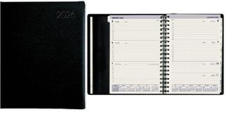 36312 - 2026 Collins Portfolio Diary Week To View Wiro Tabbed Black - 441628