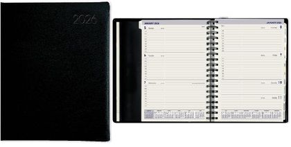 36312 - 2026 Collins Portfolio Diary Week To View Wiro Tabbed Black - 441628