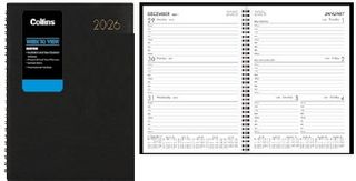 362120061 - 2026 Collins A53 Boston Diary Week To View Wiro, Black - 441036