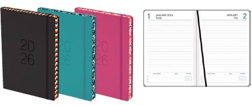 362030061 - 2026 Collins A51 Coloured Edge Diary Day To Page, Black - 441592