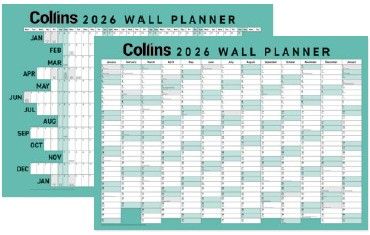 45325 - 2026 Collins A2 Wall Planner, Laminated - 438178