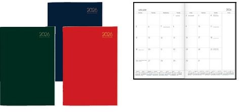 2026 Collins A4 Premium Monthly Planners Pvc Cover - (Priced Individually - Order in Lots of 3 - Black, Navy, Red) - 441576