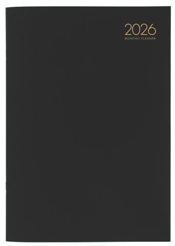 362020061 - 2026 Collins A4 Premium Monthly Planner PVC Cover, Black - 441575
