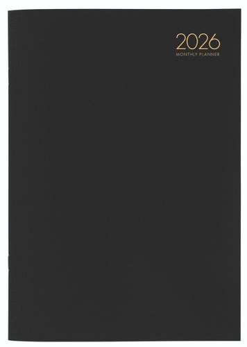 362020061 - 2026 Collins A4 Premium Monthly Planner PVC Cover, Black - 441575