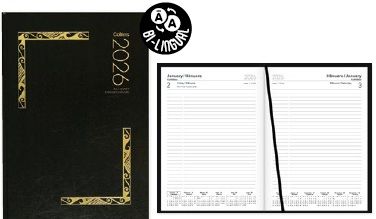 2026 Collins A51 English/Maori Diary, Day To Page, English/Te Reo Maori, Cloth Hard Cover - 438065