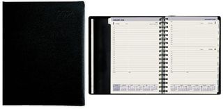 36313 - 2026 Collins Portfolio Diary Day To Page Wiro Tabbed, Black - 441627