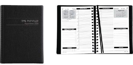 2026 Collins MDA51A-TM Time Manager Diary, Day To View, Black - 438009