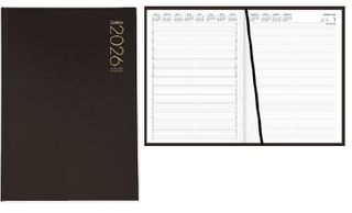 2026 Collins A4 Interleaved Appointment Diary, 2 Days To View, Black - 441047
