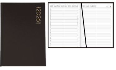 2026 Collins A4 Interleaved Appointment Diary, 2 Days To View, Black - 441047