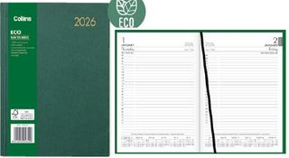 2026 Collins A51 Eco Diary, Day To Page, Green - 110304