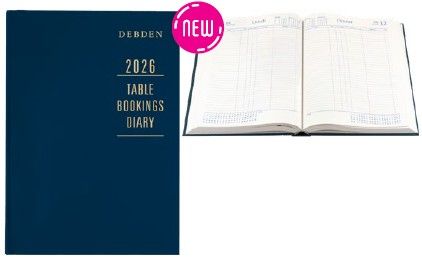 2026 Debden Diary Restaurant/Table Bookings A4 2 Pages to a Day Blue - 1001773