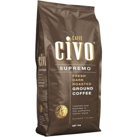 Caffe Civo Dark Roasted Ground Coffee Supremo 1kg