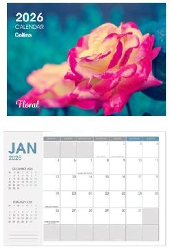 2026 Collins A4 Floral Wall Calendar - 11294614
