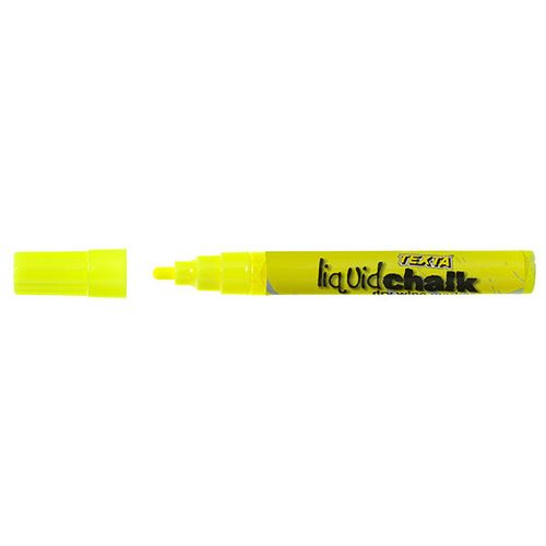 Texta Liquid Chalk Dry Wipe Marker, 4mm Bullet tip, Yellow