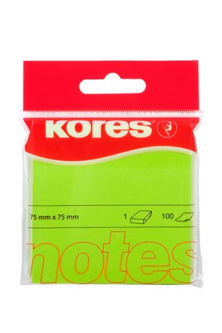 Kores Neon Sticky Notes 75x75mm Green