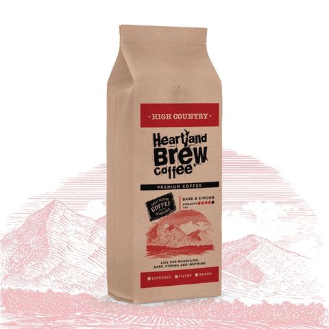 Heartland Brew Coffee Filter/Plunger, High Country 1kg (Dark/Strong)