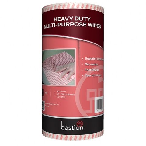 Bastion Heavy Duty Wipes (Red) 45mt