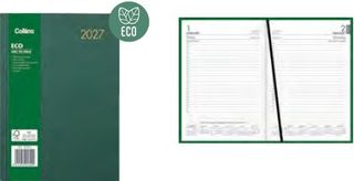 2027 Collins A51 Eco Diary, Day To Page, Green