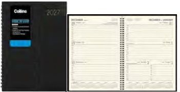 104216 - 2027 Collins Boston A53 Diary, Week to view Wiro, Black