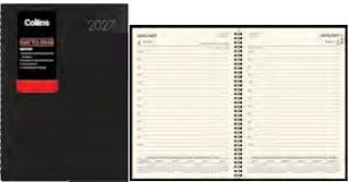 104215 - 2027 Collins Boston A51 Diary, Day To Page, Wiro, Black