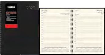 104215 - 2027 Collins Boston A51 Diary, Day To Page, Wiro, Black