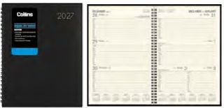 2027 Collins Boston A43 Diary, Week To View, Black