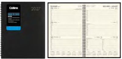 2027 Collins Boston A43 Diary, Week To View, Black