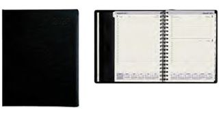 104218 - 2027 Collins Portfolio Diary, Day To Page, Wiro, Black