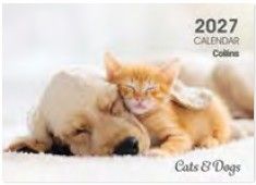 2027 Collins Rosebank Wall Calendar, 210x300mm, Cats & Dogs